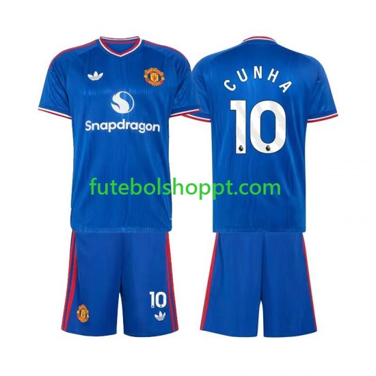 Camisola Júnior Manchester United Matheus Cunha 10 Alternativa Equipamento 2026-2027 Manga Curta