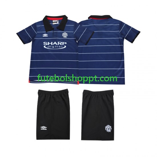 Camisola Júnior Manchester United 2000 Retro Alternativa Equipamento 1999 Manga Curta