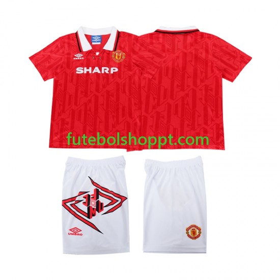 Camisola Júnior Manchester United 1993 Retro Principais Equipamento 1994 Manga Curta