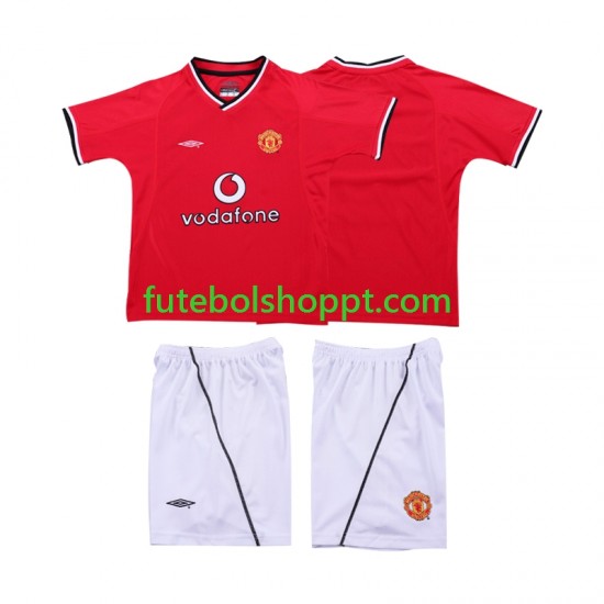 Camisola Júnior Manchester United 2000 Retro Principais Equipamento 2002 Manga Curta