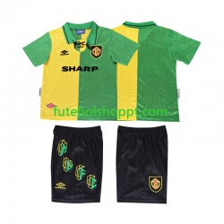 Camisola Júnior Manchester United 1992 Retro Terceiro Equipamento 1994 Manga Curta