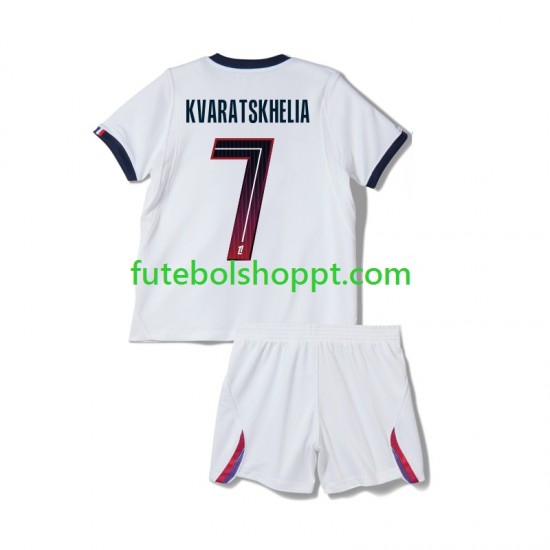 Camisola Júnior Paris Saint-Germain Khvicha Kvaratskhelia 7 Alternativa Equipamento 2026-2027 Manga Curta