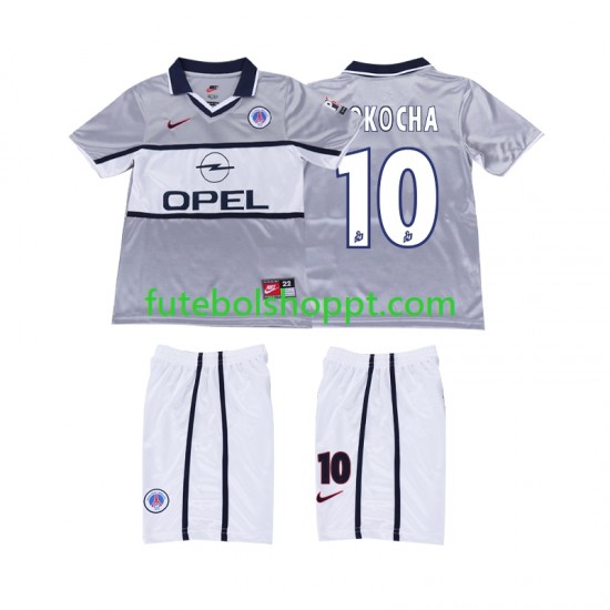 Camisola Júnior Paris Saint-Germain OKOCHA 10 2000 2001 Retro Alternativa Equipamento Manga Curta