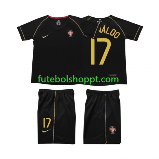 Camisola Júnior Portugal Cristiano Ronaldo 17 Retro Alternativa Equipamento 2006 Manga Curta