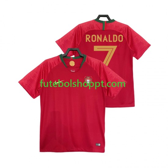Camisola Homem Portugal Cristiano Ronaldo 7 2018 Retro Principais Equipamento Manga Curta