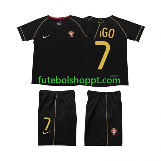 Camisola Júnior Portugal FIGO 7 Retro Alternativa Equipamento 2006 Manga Curta