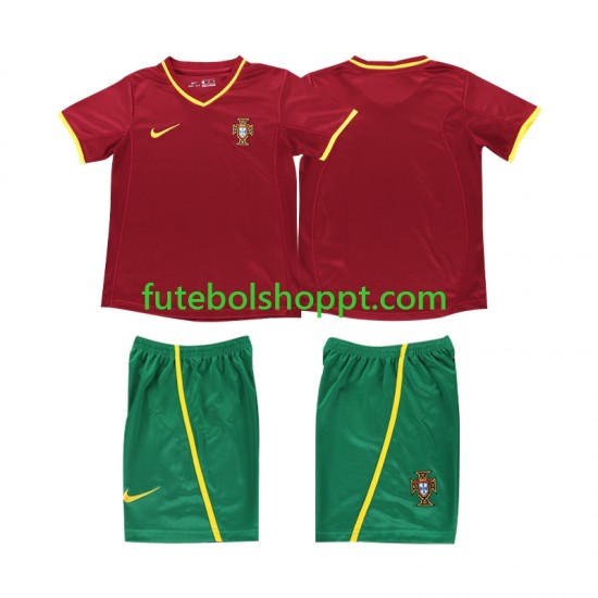 Camisola Júnior Portugal Retro Principais Equipamento 2002 Manga Curta
