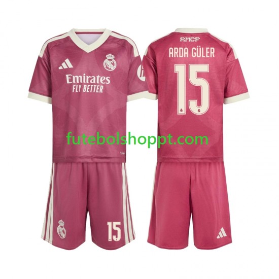 Camisola Júnior Real Madrid Arda Guler 15 Terceiro Equipamento 2026-2027 Manga Curta