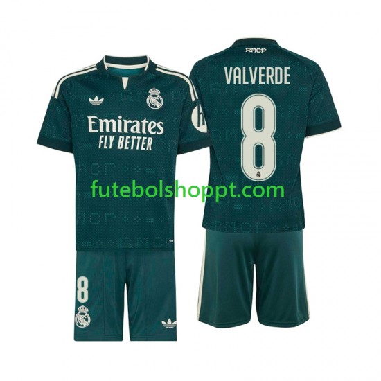 Camisola Júnior Real Madrid Federico Valverde 8 Alternativa Equipamento 2026-2027 Manga Curta