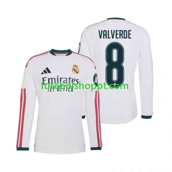 Camisola Homem Real Madrid Federico Valverde 8 Principais Equipamento 2026-2027 Manga Comprida