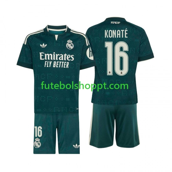 Camisola Júnior Real Madrid Ibrahima Konate 16 Alternativa Equipamento 2026-2027 Manga Curta