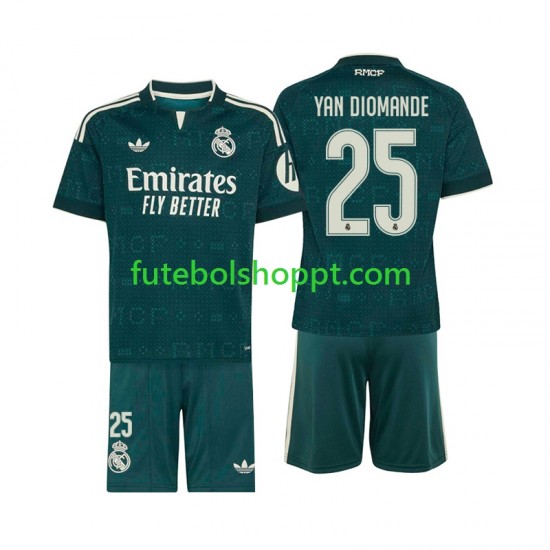 Camisola Júnior Real Madrid Yan Diomande 25 Alternativa Equipamento 2026-2027 Manga Curta