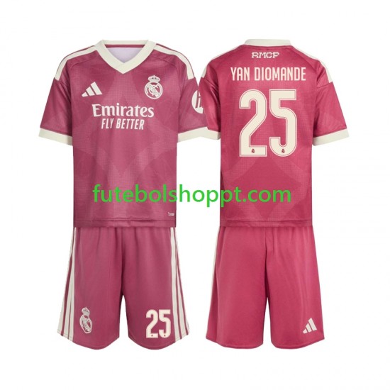 Camisola Júnior Real Madrid Yan Diomande 25 Terceiro Equipamento 2026-2027 Manga Curta