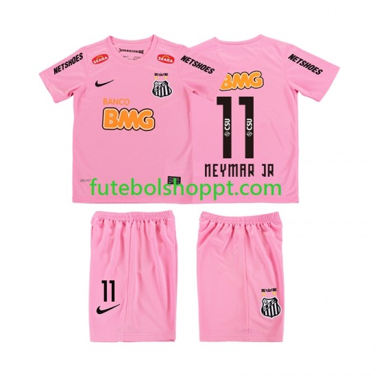 Camisola Júnior Santos Neymar JR 11 2012 2013 Retro Quarto Equipamento Manga Curta