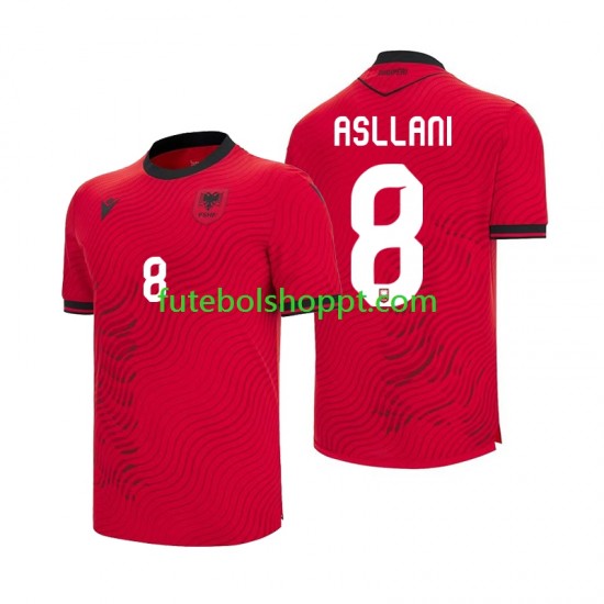 Camisola Homem Albânia Kristjan Asllani 8 Principais Equipamento Copa do Mundo 2026 Manga Curta