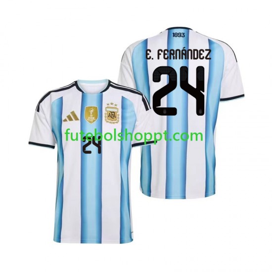 Camisola Homem Argentina Enzo Fernandez 24 Principais Equipamento Copa do Mundo 2026 Manga Curta