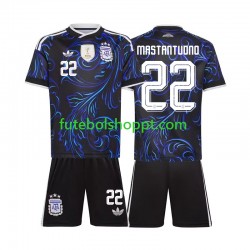 Camisola Júnior Argentina Franco Mastantuono 22 Alternativa Equipamento Copa do Mundo 2026 Manga Curta