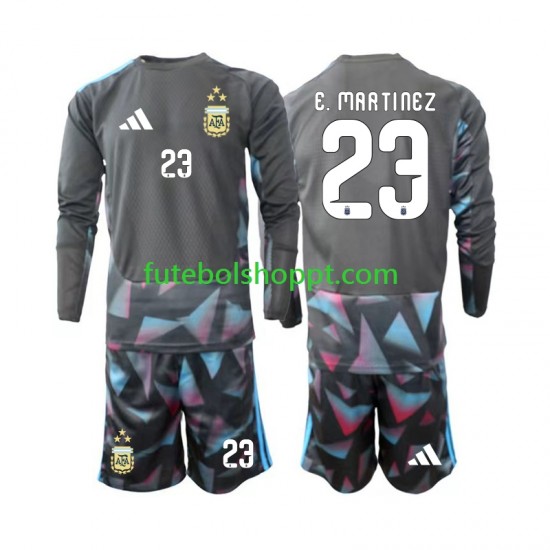 Camisola Júnior Argentina Emiliano Martinez 23 Guarda-redes Principais Equipamento Copa do Mundo 2026 Manga Comprida