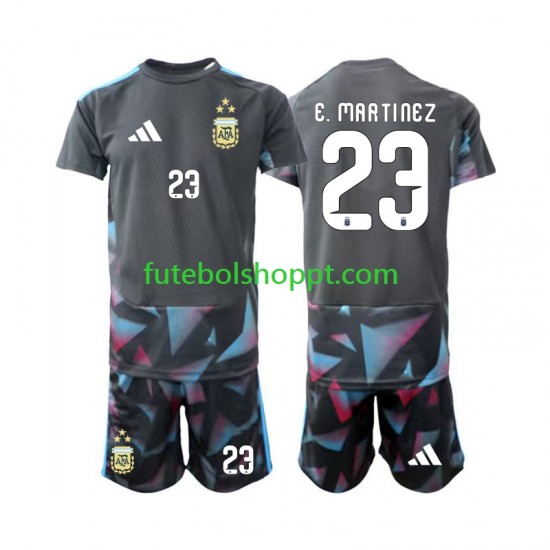 Camisola Júnior Argentina Emiliano Martinez 23 Guarda-redes Principais Equipamento Copa do Mundo 2026 Manga Curta