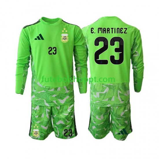 Camisola Júnior Argentina Emiliano Martinez 23 Guarda-redes Terceiro Equipamento Copa do Mundo 2026 Manga Comprida