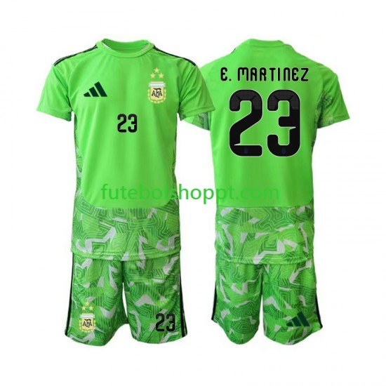 Camisola Júnior Argentina Emiliano Martinez 23 Guarda-redes Terceiro Equipamento Copa do Mundo 2026 Manga Curta