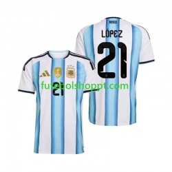 Camisola Homem Argentina Jose Manuel Lopez 21 Principais Equipamento Copa do Mundo 2026 Manga Curta