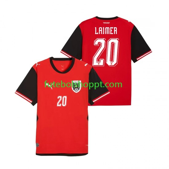Camisola Homem Áustria Konrad Laimer 20 Principais Equipamento Copa do Mundo 2026 Manga Curta