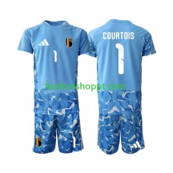 Camisola Júnior Bélgica Thibaut Courtois 1 Guarda-redes Principais Equipamento Copa do Mundo 2026 Manga Curta