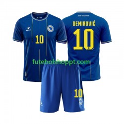 Camisola Júnior Bósnia e Herzegovina Ermedin Demirovic 10 Principais Equipamento Copa do Mundo 2026 Manga Curta