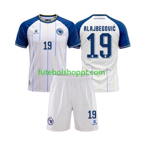 Camisola Júnior Bósnia e Herzegovina Kerim Alajbegovic 19 Alternativa Equipamento Copa do Mundo 2026 Manga Curta