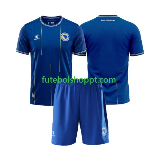 Camisola Júnior Bósnia e Herzegovina Principais Equipamento Copa do Mundo 2026 Manga Curta