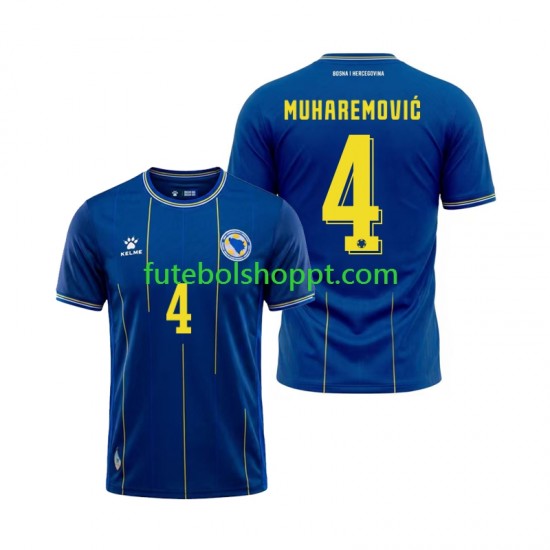 Camisola Homem Bósnia e Herzegovina Tarik Muharemovic 4 Principais Equipamento Copa do Mundo 2026 Manga Curta