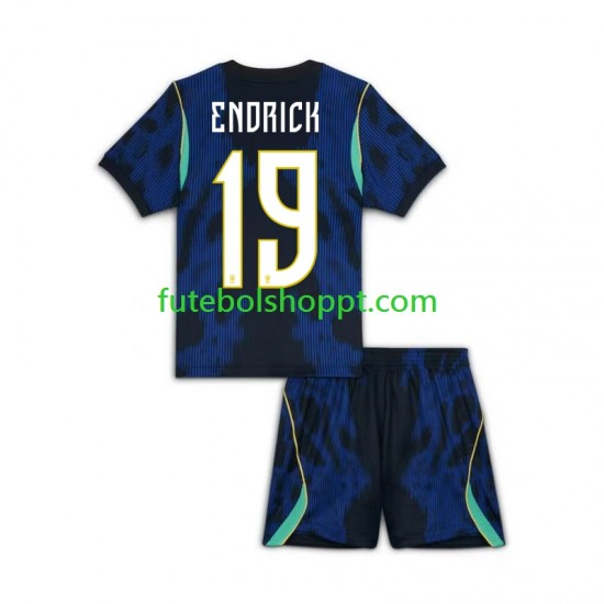 Camisola Júnior Brasil Endrick 19 Alternativa Equipamento Copa do Mundo 2026 Manga Curta