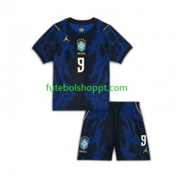Camisola Brasil Matheus Cunha 9 Chidlren Alternativa Equipamento Copa do Mundo 2026 Manga Curta
