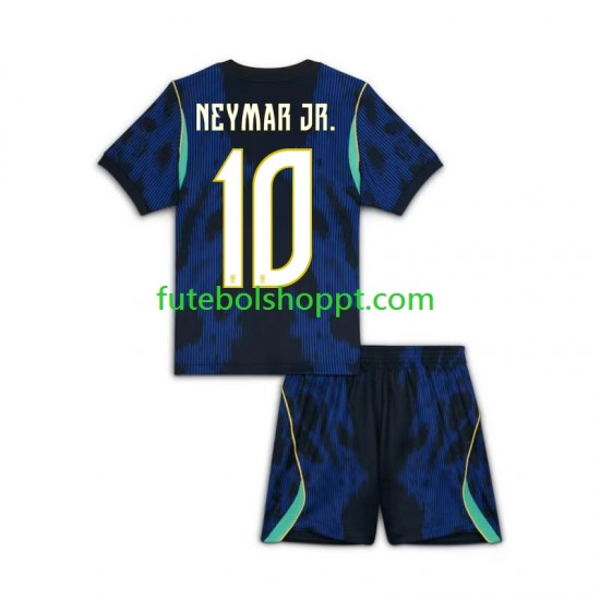 Camisola Júnior Brasil Neymar JR 10 Alternativa Equipamento Copa do Mundo 2026 Manga Curta