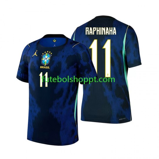 Camisola Homem Brasil Raphinha 11 Alternativa Equipamento Copa do Mundo 2026 Manga Curta