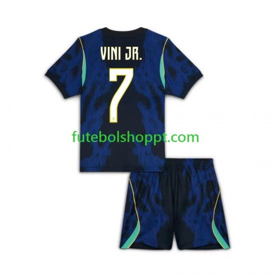 Camisola Júnior Brasil Vinicius Junior 7 Alternativa Equipamento Copa do Mundo 2026 Manga Curta