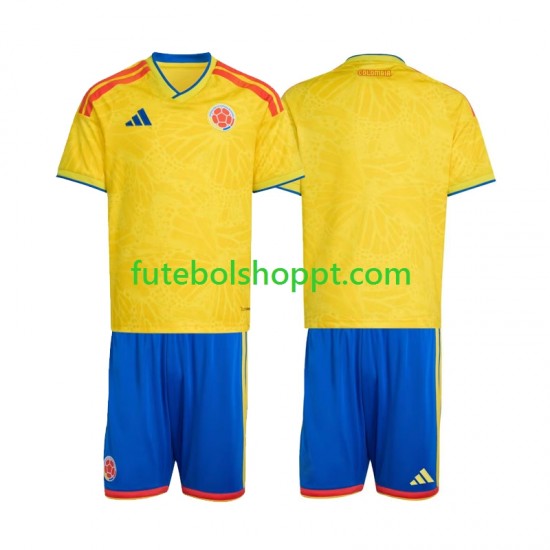Camisola Júnior Colômbia Principais Equipamento Copa do Mundo 2026 Manga Curta