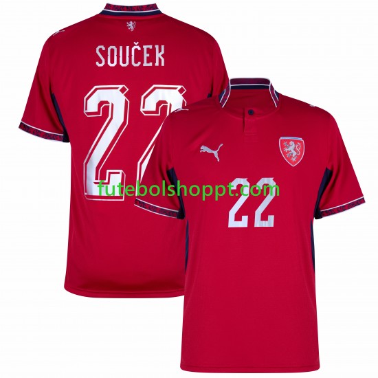Camisola Homem Chéquia Soucek 22 Principais Equipamento Copa do Mundo 2026 Manga Curta
