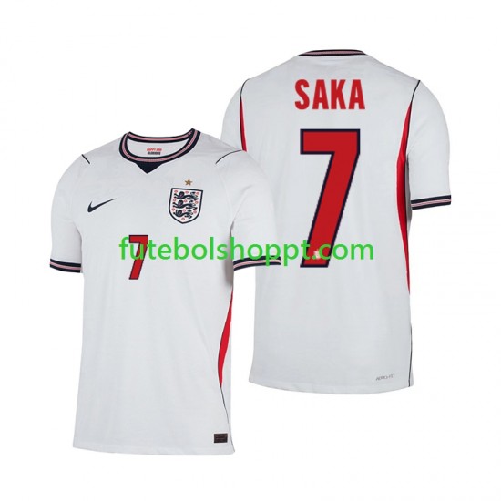 Camisola Homem Inglaterra Bukayo Saka 7 Principais Equipamento Copa do Mundo 2026 Manga Curta