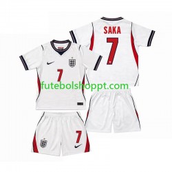 Camisola Júnior Inglaterra Bukayo Saka 7 Principais Equipamento Copa do Mundo 2026 Manga Curta