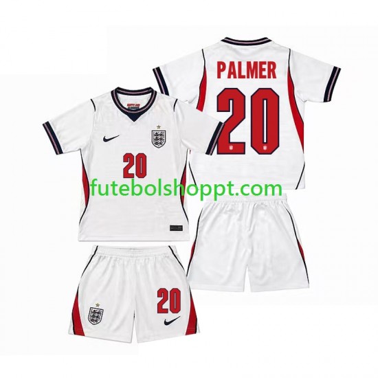 Camisola Júnior Inglaterra Cole Palmer 20 Principais Equipamento Copa do Mundo 2026 Manga Curta