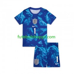Camisola Júnior Inglaterra Jordan Pickford 1 Guarda-redes Terceiro Equipamento Copa do Mundo 2026 Manga Curta