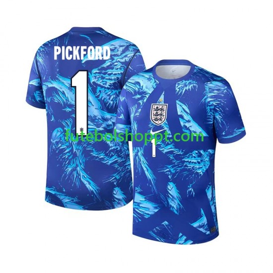 Camisola Homem Inglaterra Jordan Pickford 1 Guarda-redes Terceiro Equipamento Copa do Mundo 2026 Manga Curta