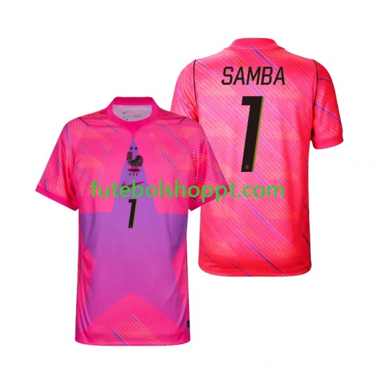 Camisola Homem França Brice Samba 1 Guarda-redes Alternativa Equipamento Copa do Mundo 2026 Manga Curta