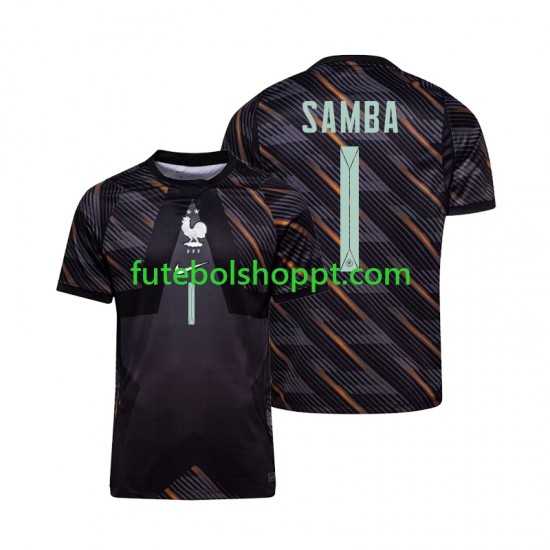 Camisola Homem França Brice Samba 1 Guarda-redes Principais Equipamento Copa do Mundo 2026 Manga Curta