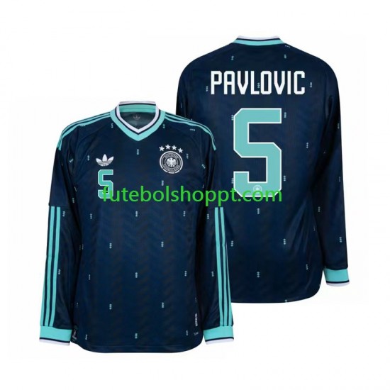 Camisola Homem Alemanha Aleksandar Pavlovic 5 Alternativa Equipamento Copa do Mundo 2026 Manga Comprida