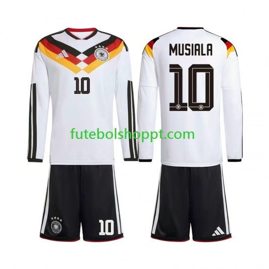 Camisola Júnior Alemanha Jamal Musiala 10 Principais Equipamento Copa do Mundo 2026 Manga Comprida