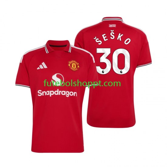 Camisola Homem Manchester United Benjamin Sesko 30 Principais Equipamento 2026-2027 Manga Curta
