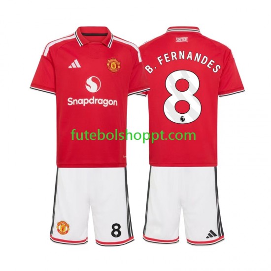 Camisola Júnior Manchester United Bruno Fernandes 8 Principais Equipamento 2026-2027 Manga Curta